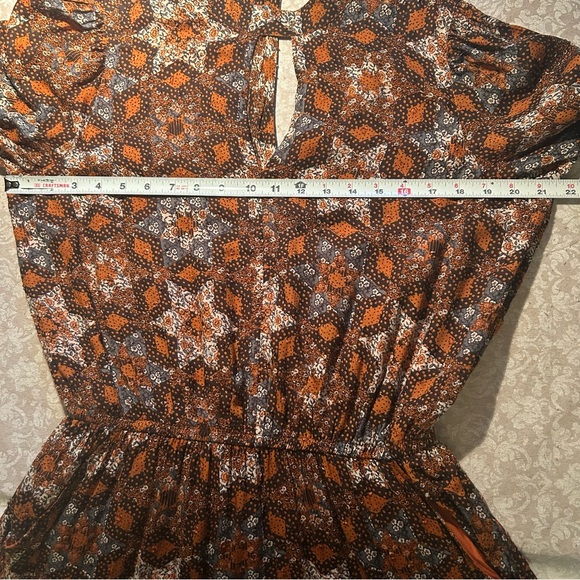 Garnet Hill ~new~ Ballard Swiss-Dot Maxi Dress in Copper Patchwork size Small - Picture 12 of 16